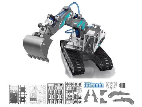 Koparka Hydrauliczna Gąsiennicowa DIY Do złożenia 130 elementów Koparka Hydrauliczna Gąsiennicowa DIY Do złożenia 130 elementów