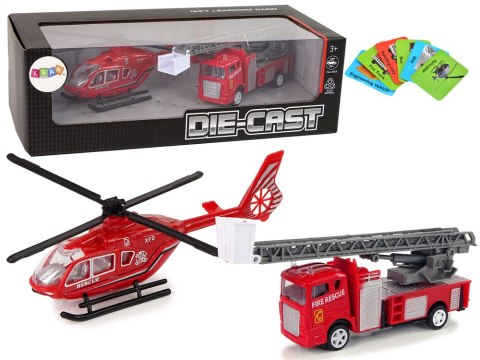 Zestaw Autek Straż Pożarna Drabina Naciąg Helikopter Zestaw Autek Straż Pożarna Drabina Naciąg Helikopter