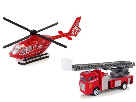 Zestaw Autek Straż Pożarna Drabina Naciąg Helikopter Zestaw Autek Straż Pożarna Drabina Naciąg Helikopter