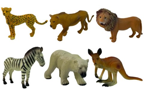 Zestaw Figurek Afryka Dzikie Zwierzęta Kangur Zebra Zestaw Figurek Afryka Dzikie Zwierzęta Kangur Zebra