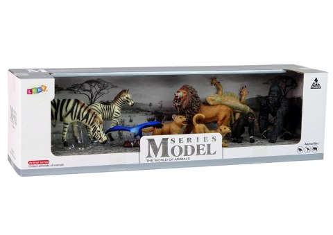 Zestaw Figurek Afryka Dzikie Zwierzęta Zebra Goryle Papuga Zestaw Figurek Afryka Dzikie Zwierzęta Zebra Goryle Papuga