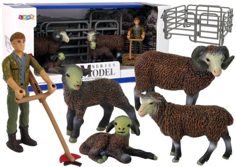 Zestaw Figurek Farma Wypas Owiec Farmer Owce Zagroda Zestaw Figurek Farma Wypas Owiec Farmer Owce Zagroda