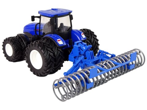 Traktor Zdalnie Sterowany 1:24 Niebieski Agregat Talerzowy Metal Traktor Zdalnie Sterowany 1:24 Niebieski Agregat Talerzowy Metal
