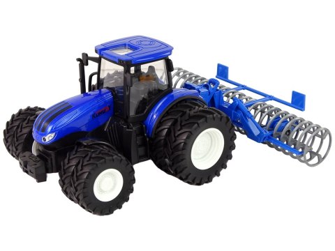 Traktor Zdalnie Sterowany 1:24 Niebieski Agregat Talerzowy Metal Traktor Zdalnie Sterowany 1:24 Niebieski Agregat Talerzowy Metal