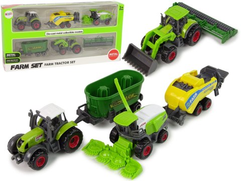 Zestaw 6 Pojazdów Rolniczych Traktor Kombajn Metalowe Elementy Zestaw 6 Pojazdów Rolniczych Traktor Kombajn Metalowe Elementy