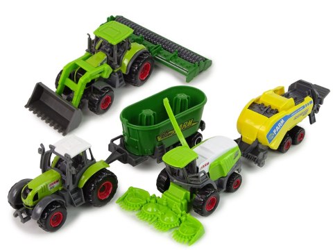 Zestaw 6 Pojazdów Rolniczych Traktor Kombajn Metalowe Elementy Zestaw 6 Pojazdów Rolniczych Traktor Kombajn Metalowe Elementy