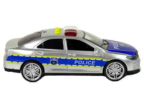 Auto Policyjne 1:14 Napęd Frykcyjny Dźwięki Światło Srebrne Auto Policyjne 1:14 Napęd Frykcyjny Dźwięki Światło Srebrne