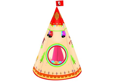 Namiot Tipi Dla Dzieci Styl Indiański Ogród Kremowy 160 cm x 105 cm Namiot Tipi Dla Dzieci Styl Indiański Ogród Kremowy 160 cm x 105 cm