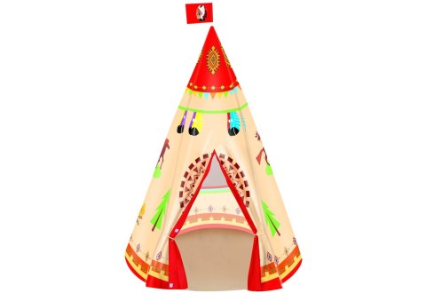 Namiot Tipi Dla Dzieci Styl Indiański Ogród Kremowy 160 cm x 105 cm Namiot Tipi Dla Dzieci Styl Indiański Ogród Kremowy 160 cm x 105 cm