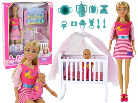 Lalka Anlily Mama z Dzieckiem w Łóżeczku Zestaw Lalka Anlily Mama z Dzieckiem w Łóżeczku Zestaw