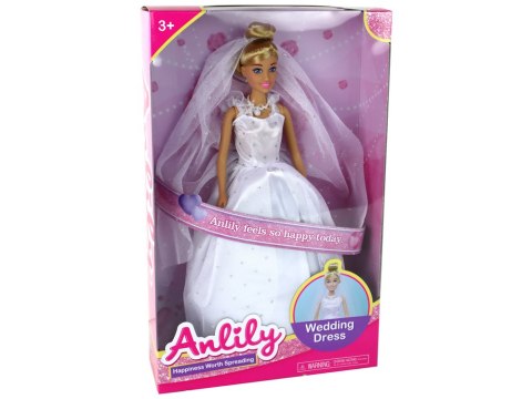 Lalka Anlily Panna Młoda Biała Suknia Ślub Lalka Anlily Panna Młoda Biała Suknia Ślub