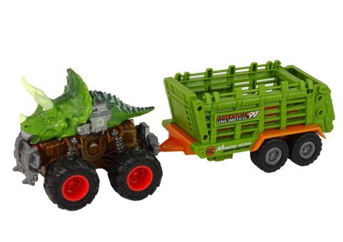 Pojazd z Motywem Dinozaura Przyczepa 4 Sztuki Dinozaurów Pojazd z Motywem Dinozaura Przyczepa 4 Sztuki Dinozaurów