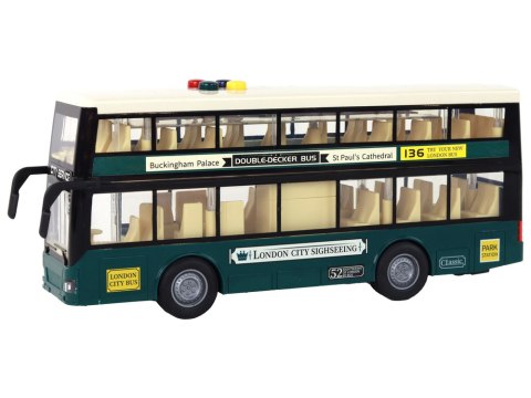 Autobus Piętrowy Światła Dźwięki Napęd Frykcyjny Ciemno Zielony 1:16 Autobus Piętrowy Światła Dźwięki Napęd Frykcyjny Ciemno Zielony 1:16