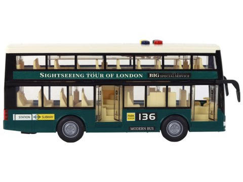 Autobus Piętrowy Światła Dźwięki Napęd Frykcyjny Ciemno Zielony 1:16 Autobus Piętrowy Światła Dźwięki Napęd Frykcyjny Ciemno Zielony 1:16