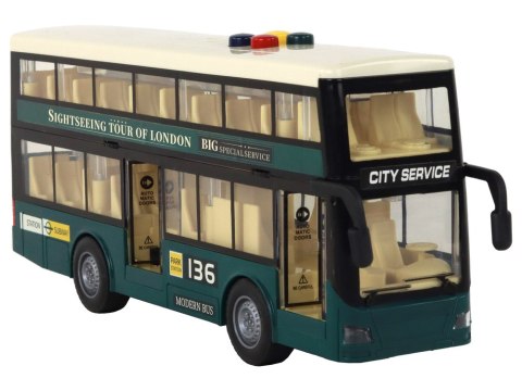 Autobus Piętrowy Światła Dźwięki Napęd Frykcyjny Ciemno Zielony 1:16 Autobus Piętrowy Światła Dźwięki Napęd Frykcyjny Ciemno Zielony 1:16
