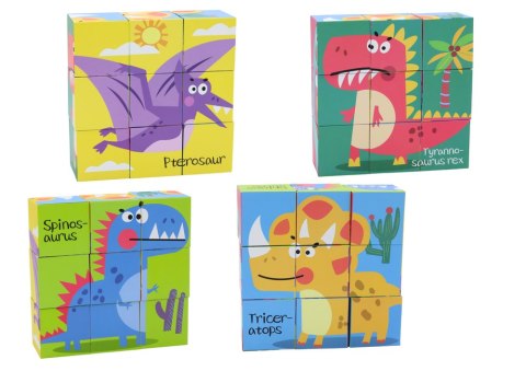 Edukacyjne Puzzle 6w1 Klocki Układanka Kostki 6 Obrazków Dinozaury 9 El. Edukacyjne Puzzle 6w1 Klocki Układanka Kostki 6 Obrazków Dinozaury 9 El.
