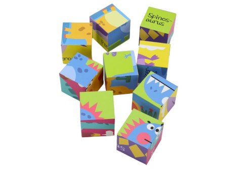Edukacyjne Puzzle 6w1 Klocki Układanka Kostki 6 Obrazków Dinozaury 9 El. Edukacyjne Puzzle 6w1 Klocki Układanka Kostki 6 Obrazków Dinozaury 9 El.