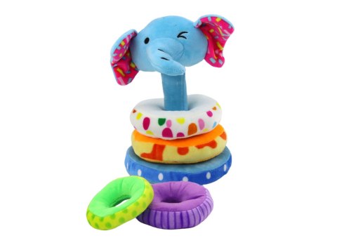 Piramidka Pluszowa Słoń Maskotka Edukacyjna Kolorowa 24 cm Piramidka Pluszowa Słoń Maskotka Edukacyjna Kolorowa 24 cm