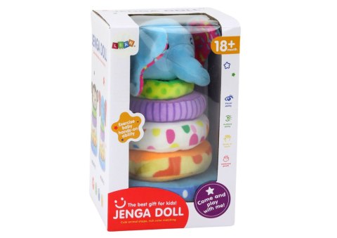 Piramidka Pluszowa Słoń Maskotka Edukacyjna Kolorowa 24 cm Piramidka Pluszowa Słoń Maskotka Edukacyjna Kolorowa 24 cm