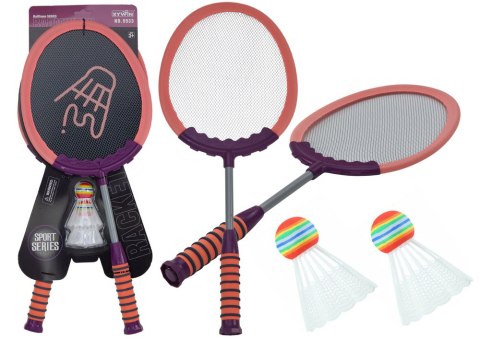 Zestaw 2 Rakietek Do Gry W Badmintona Paletki 2 Lotki Badminton Różowy Zestaw 2 Rakietek Do Gry W Badmintona Paletki 2 Lotki Badminton Różowy