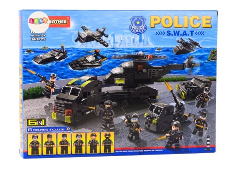 Zestaw Policyjny Klocki Policja Wojsko Figurki 343 El. 6w1 Czarne Zestaw Policyjny Klocki Policja Wojsko Figurki 343 El. 6w1 Czarne