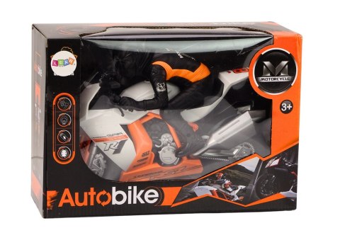 Motor Z Motocyklistą Światła Dźwięki Czujnik Przeszkód Biały Motor Z Motocyklistą Światła Dźwięki Czujnik Przeszkód Biały