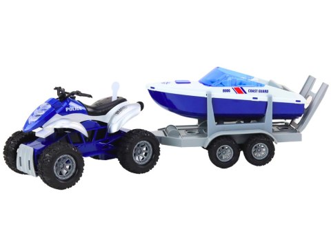 Quad Policyjny z Przyczepą do przewozu Łodzi oraz Motorówką Quad Policyjny z Przyczepą do przewozu Łodzi oraz Motorówką