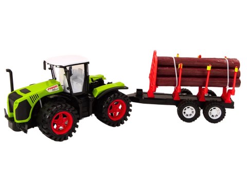 Traktor Farmerski Z Przyczepą Na Drewno 9 Bali Drzewa Napęd Zielony Traktor Farmerski Z Przyczepą Na Drewno 9 Bali Drzewa Napęd Zielony