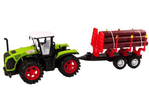 Traktor Farmerski Z Przyczepą Na Drewno 9 Bali Drzewa Napęd Zielony Traktor Farmerski Z Przyczepą Na Drewno 9 Bali Drzewa Napęd Zielony