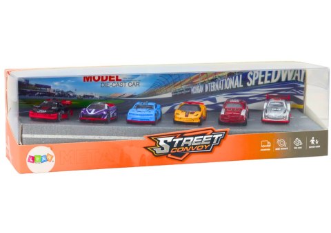 Zestaw Resoraków 1:64 Autka Sportowe Metalowe Pojazdy Mix 6 ele.