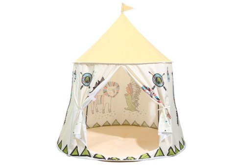 Namiot Indiański Tipi Dla Dzieci Beżowy 125 Cm Namiot Indiański Tipi Dla Dzieci Beżowy 125 Cm