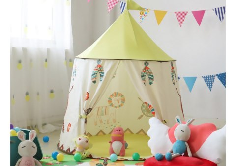 Namiot Indiański Tipi Dla Dzieci Beżowy 125 Cm Namiot Indiański Tipi Dla Dzieci Beżowy 125 Cm