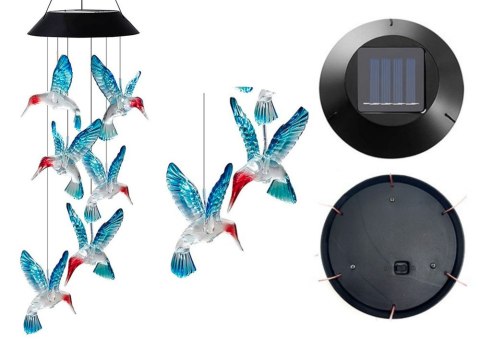 Lampka Solarna Kolibry Ptaki LED Kolorowe Lampka Solarna Kolibry Ptaki LED Kolorowe