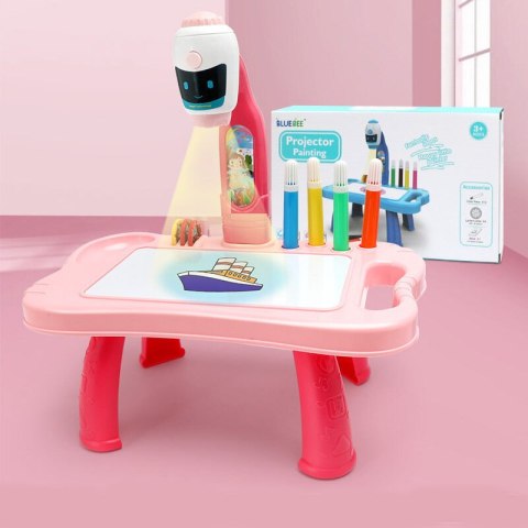 Mini Projektor Robot Stolik 2w1 Akcesoria Różowy Mini Projektor Robot Stolik 2w1 Akcesoria Różowy