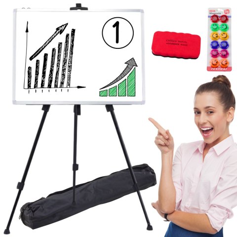 Zestaw Tablica Magnetyczna 90x60cm na Stojaku Magnesy Pisaki Gąbka Zestaw Tablica Magnetyczna 90x60cm na Stojaku Magnesy Pisaki Gąbka