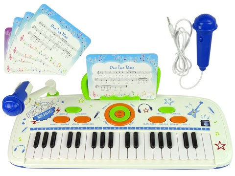 Elektryczne Pianino Keyboard Dla Dzieci Niebieskie Nuty USB Elektryczne Pianino Keyboard Dla Dzieci Niebieskie Nuty USB