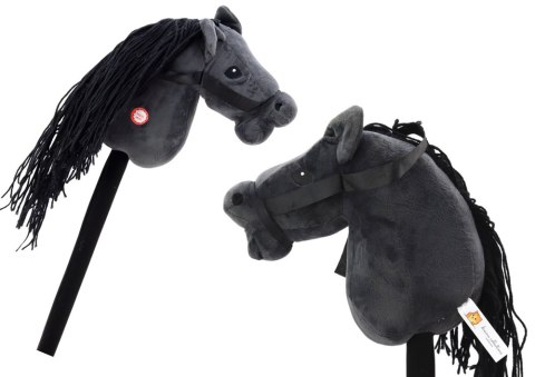 Pluszowa Głowa Konia Na Kiju Hobby Horse Koń Długowłosy Czarny Dźwięki Pluszowa Głowa Konia Na Kiju Hobby Horse Koń Długowłosy Czarny Dźwięki