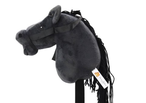 Pluszowa Głowa Konia Na Kiju Hobby Horse Koń Długowłosy Czarny Dźwięki Pluszowa Głowa Konia Na Kiju Hobby Horse Koń Długowłosy Czarny Dźwięki