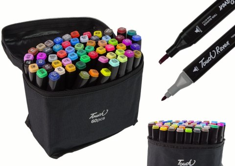 Zestaw Pisaków Markerów Touch 60 Szt Torba Markery Alkoholowe Zestaw Pisaków Markerów Touch 60 Szt Torba Markery Alkoholowe