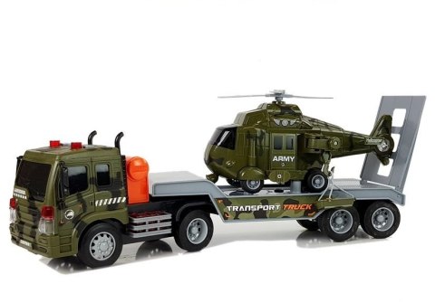 Auto LawetaTransporter Helikopter Wojskowy Dźwięk Światła 1:16 Auto LawetaTransporter Helikopter Wojskowy Dźwięk Światła 1:16