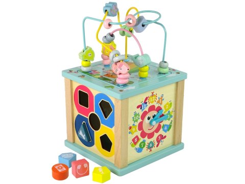Drewniana Kostka Edukacyjna Sorter Labirynt Gra Chińczyk Zegar Drewniana Kostka Edukacyjna Sorter Labirynt Gra Chińczyk Zegar