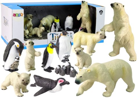 Duży Zestaw 12 Figurek Zwierzęta Polarne Figurka Pingwin Niedźwiedź Duży Zestaw 12 Figurek Zwierzęta Polarne Figurka Pingwin Niedźwiedź