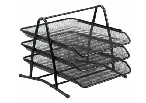Organizer 3 Szufladki Wysuwane Metalowy Czarny Organizer 3 Szufladki Wysuwane Metalowy Czarny