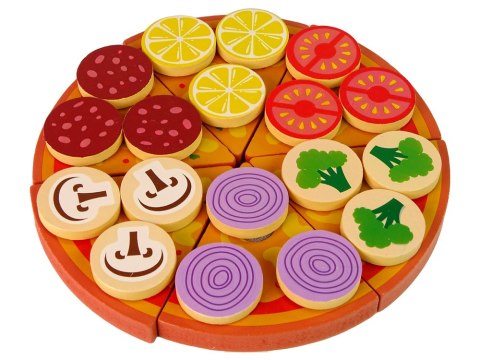 Zestaw Pizza Drewniana Układanka Rzepy Akcesoria Zestaw Pizza Drewniana Układanka Rzepy Akcesoria