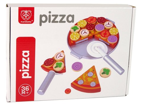 Zestaw Pizza Drewniana Układanka Rzepy Akcesoria Zestaw Pizza Drewniana Układanka Rzepy Akcesoria