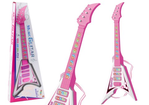Gitara Elektryczna Dla Dzieci Światła Melodie Różowa Gitara Elektryczna Dla Dzieci Światła Melodie Różowa
