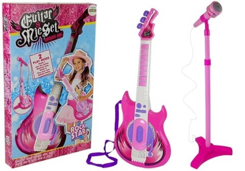 Gitara Z Mikrofonem Gwiazda Rocka Dźwięk Gitara Z Mikrofonem Gwiazda Rocka Dźwięk