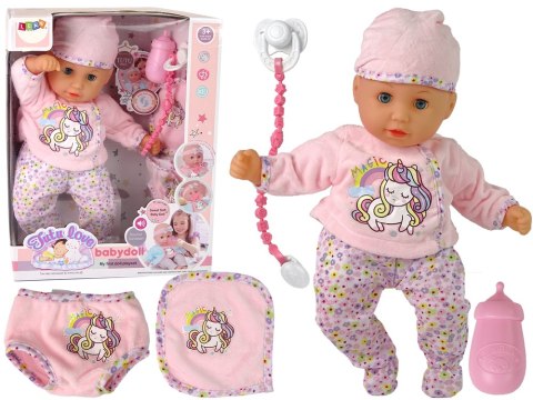 Lalka Bobas w Ubranku i Czapeczce Smoczek Butelka do Karmienia Lalka Bobas w Ubranku i Czapeczce Smoczek Butelka do Karmienia