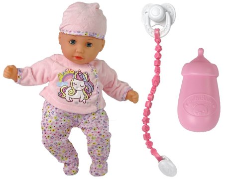 Lalka Bobas w Ubranku i Czapeczce Smoczek Butelka do Karmienia Lalka Bobas w Ubranku i Czapeczce Smoczek Butelka do Karmienia