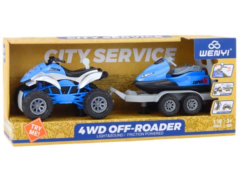 Quad z Przyczepą do przewozu Łodzi oraz Skuterem Wodnym Quad z Przyczepą do przewozu Łodzi oraz Skuterem Wodnym
